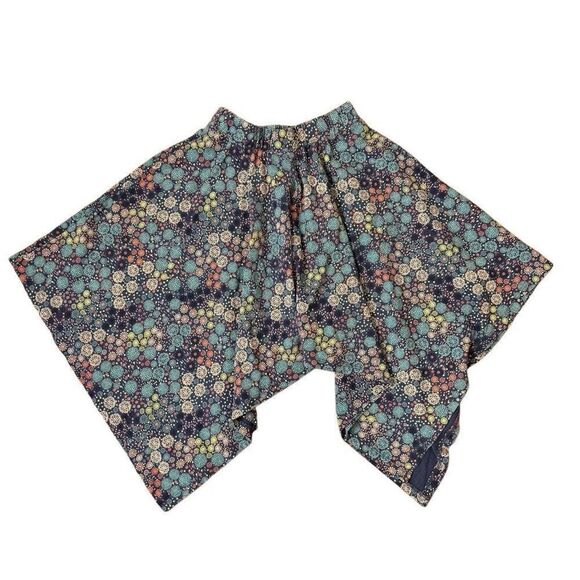 Tea Collection Handkerchief Hem Skirt Elastic Waist Blue Pink Floral Size 8 - Picture 2 of 4